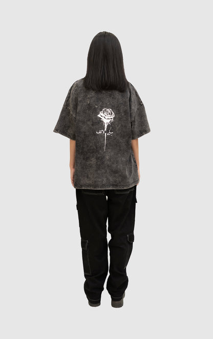 “ ROSE ” ACID WASH OVERSIZED T-SHIRT