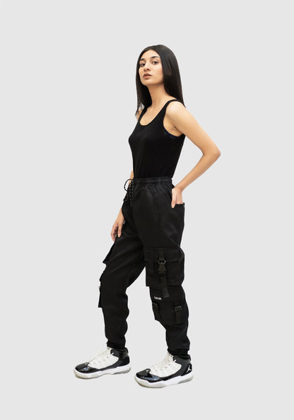 Black Bondage Cargo Trouser