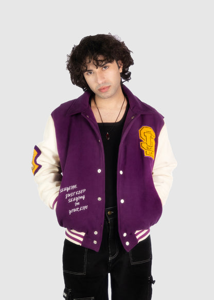 SLAY BELL VARSITY BOMBER JACKET