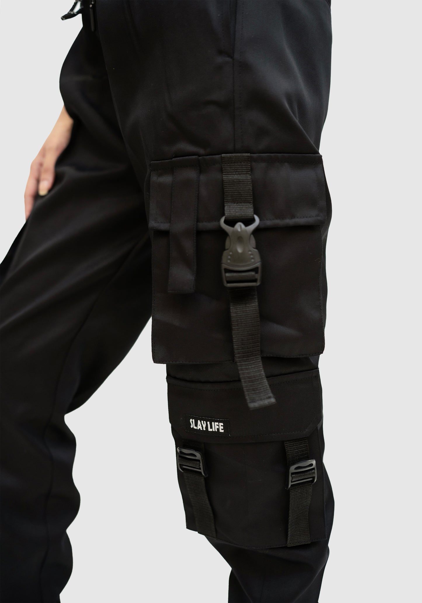 Black Bondage Cargo Trouser