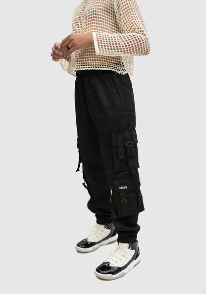 Black Bondage Cargo Trouser