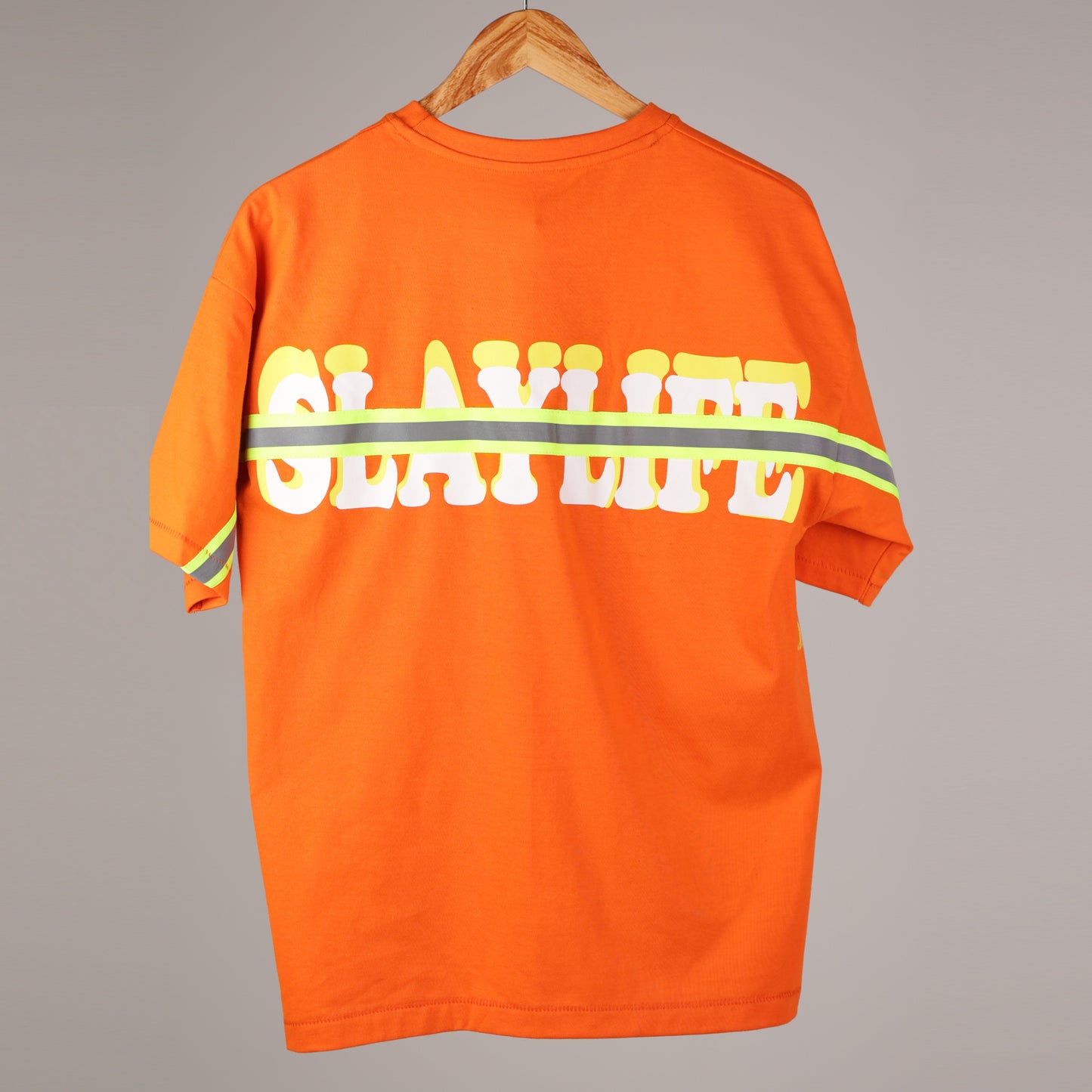 “Monochrome Hand Stitched” Orange T-Shirt