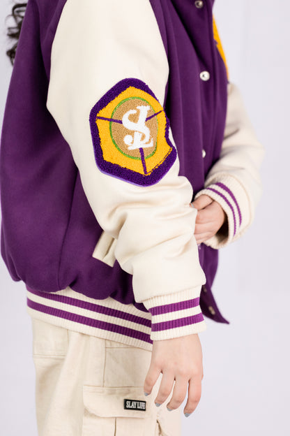 SLAY BELL VARSITY BOMBER JACKET