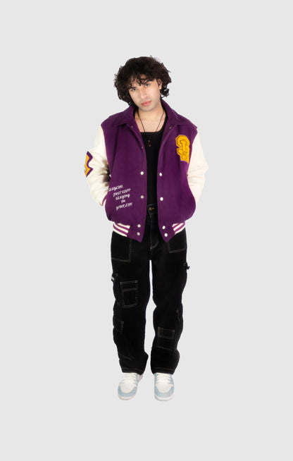 SLAY BELL VARSITY BOMBER JACKET