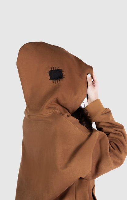 PATCH WORK BROWN HOODIE