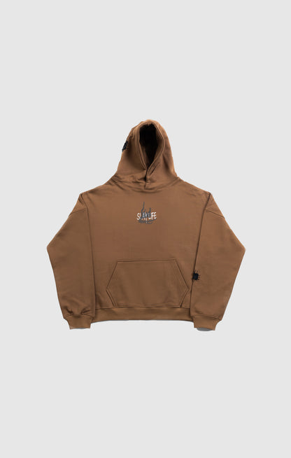 PATCH WORK BROWN HOODIE