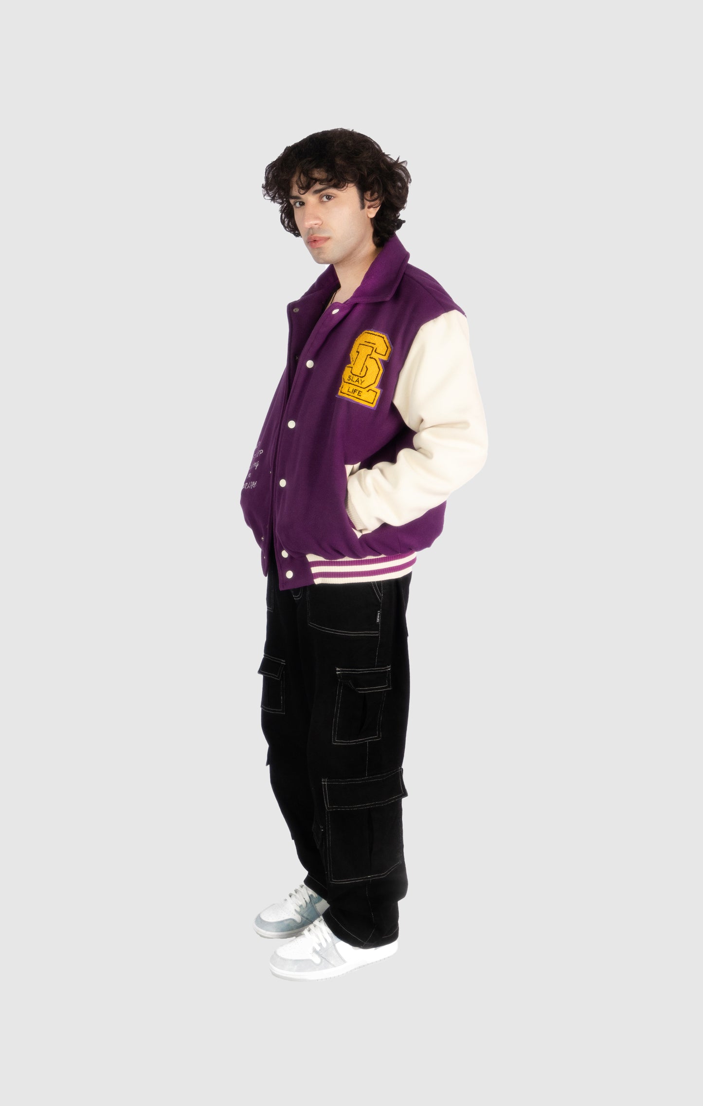 SLAY BELL VARSITY BOMBER JACKET