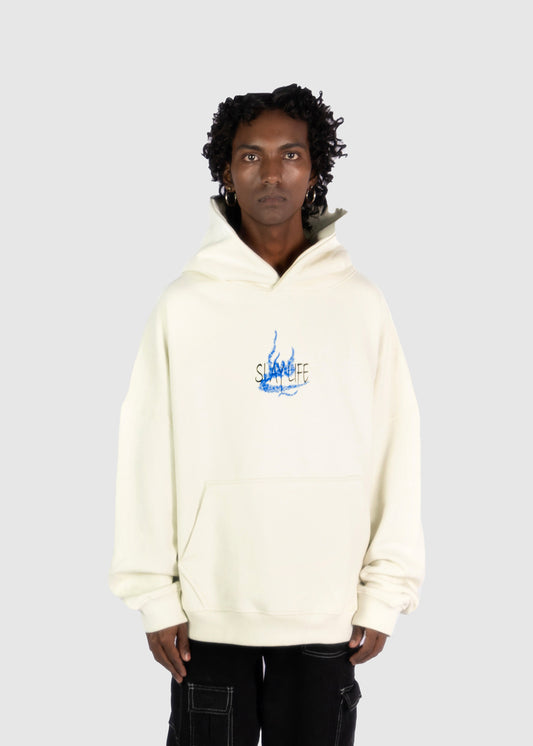 BEIGE WHITE HOODIE