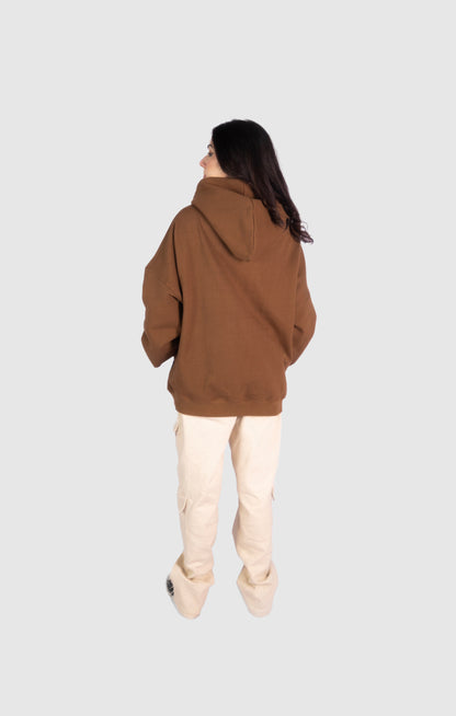 PATCH WORK BROWN HOODIE