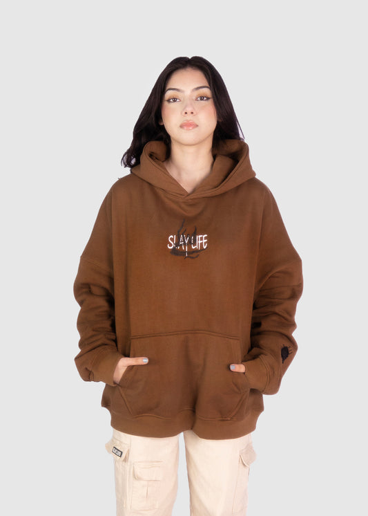 PATCH WORK BROWN HOODIE